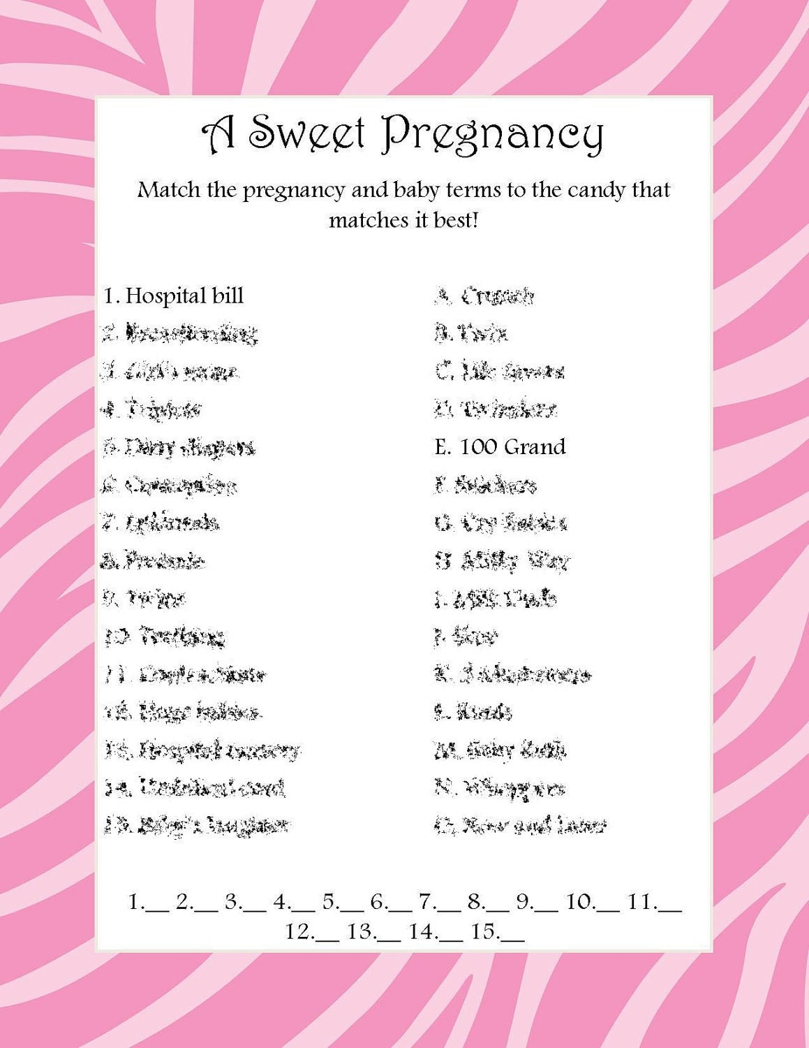 Baby Shower Games Printable With Answer Key Baby Shower Games FREE 