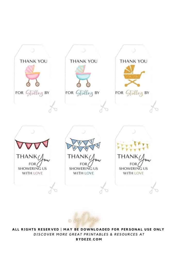 Baby Shower Thank You Favors Tags