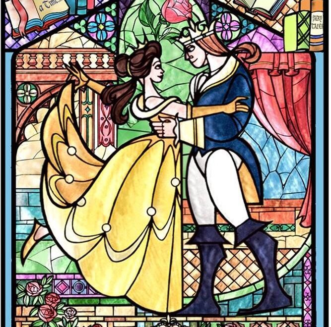 Beauty And The Beast Stained Glass Disney Stained Glass Disney