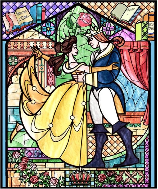 Beauty And The Beast Stained Glass Disney Stained Glass Disney 