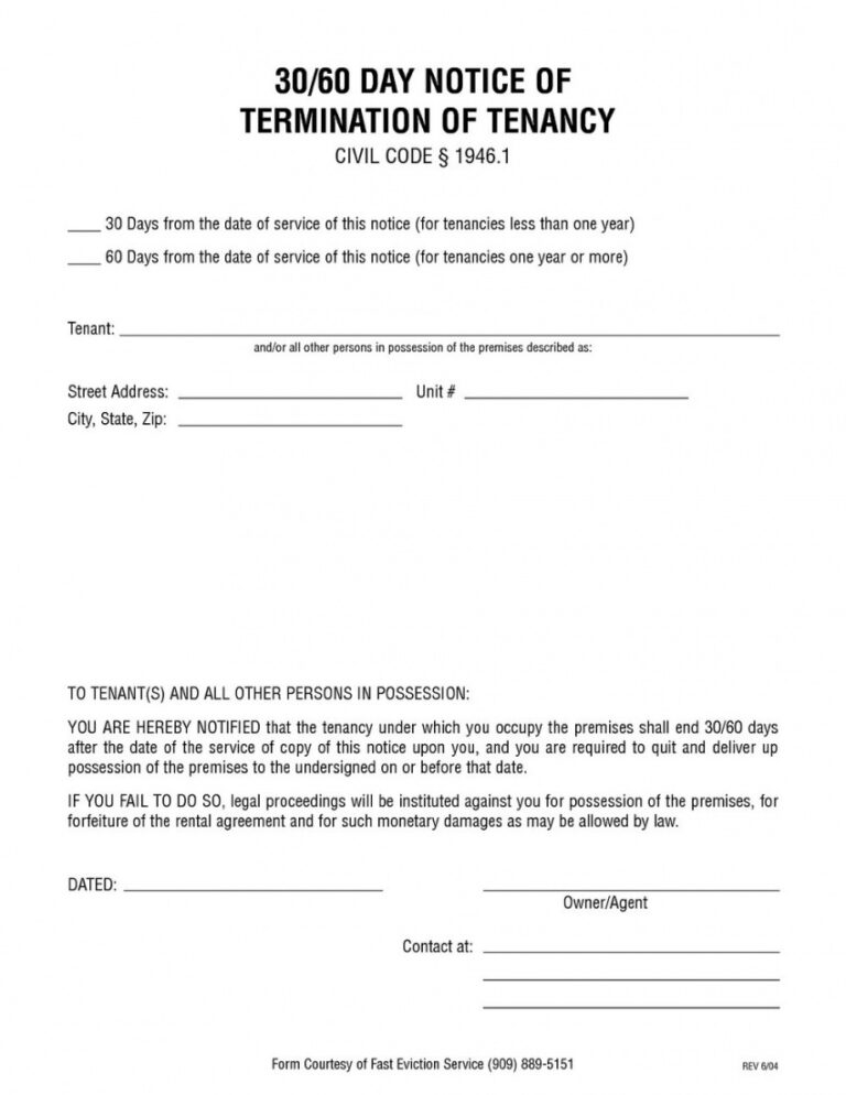 Best 30 Day Eviction Notice Template California Tacitproject