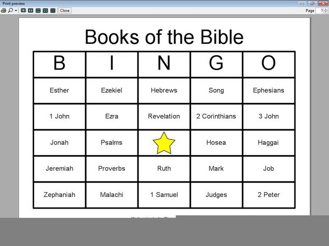 Bible Bingo Free Printables Printable Templates