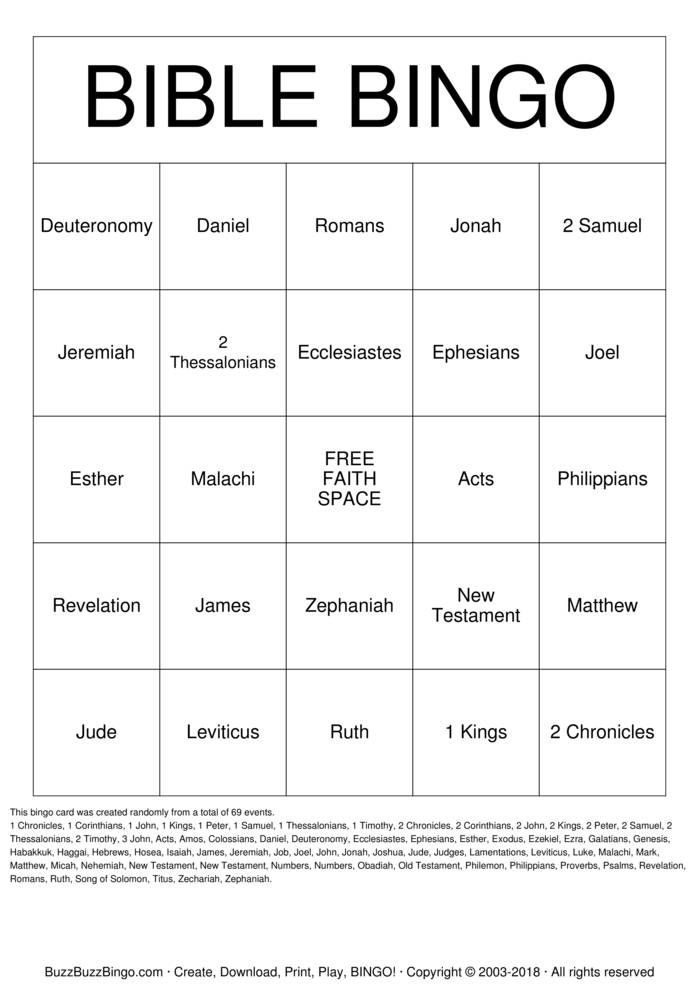 Bible Bingo Free Printables Printable Templates