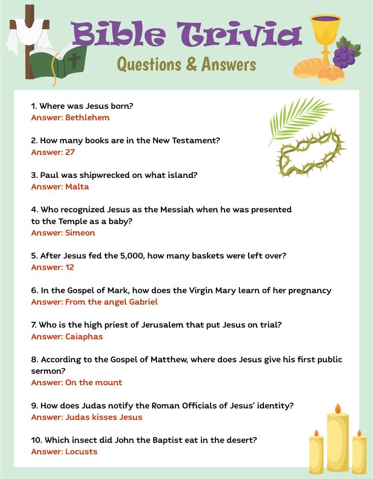 Printable Bible Quiz Multiple Choice