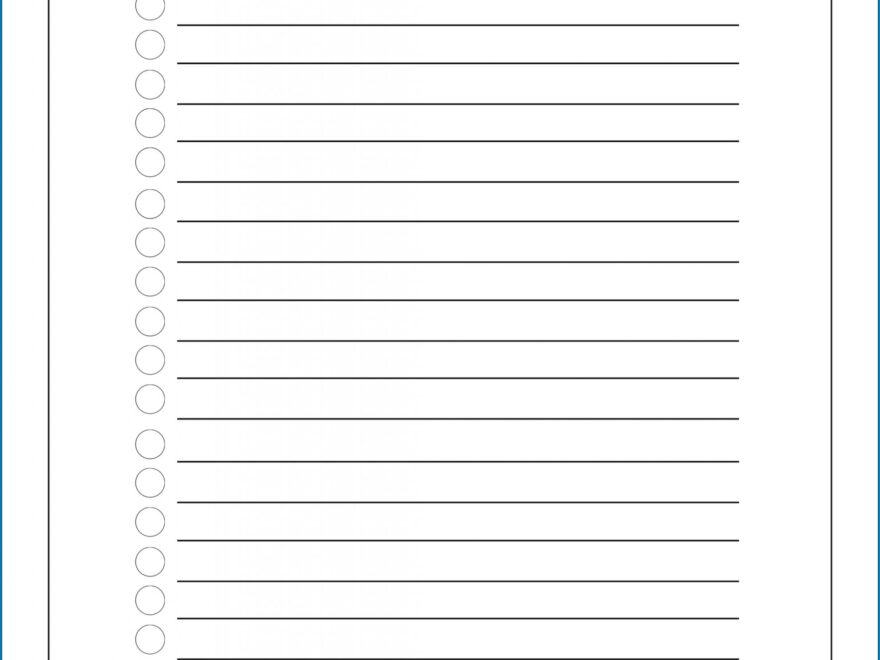 Blank To Do List Printable
