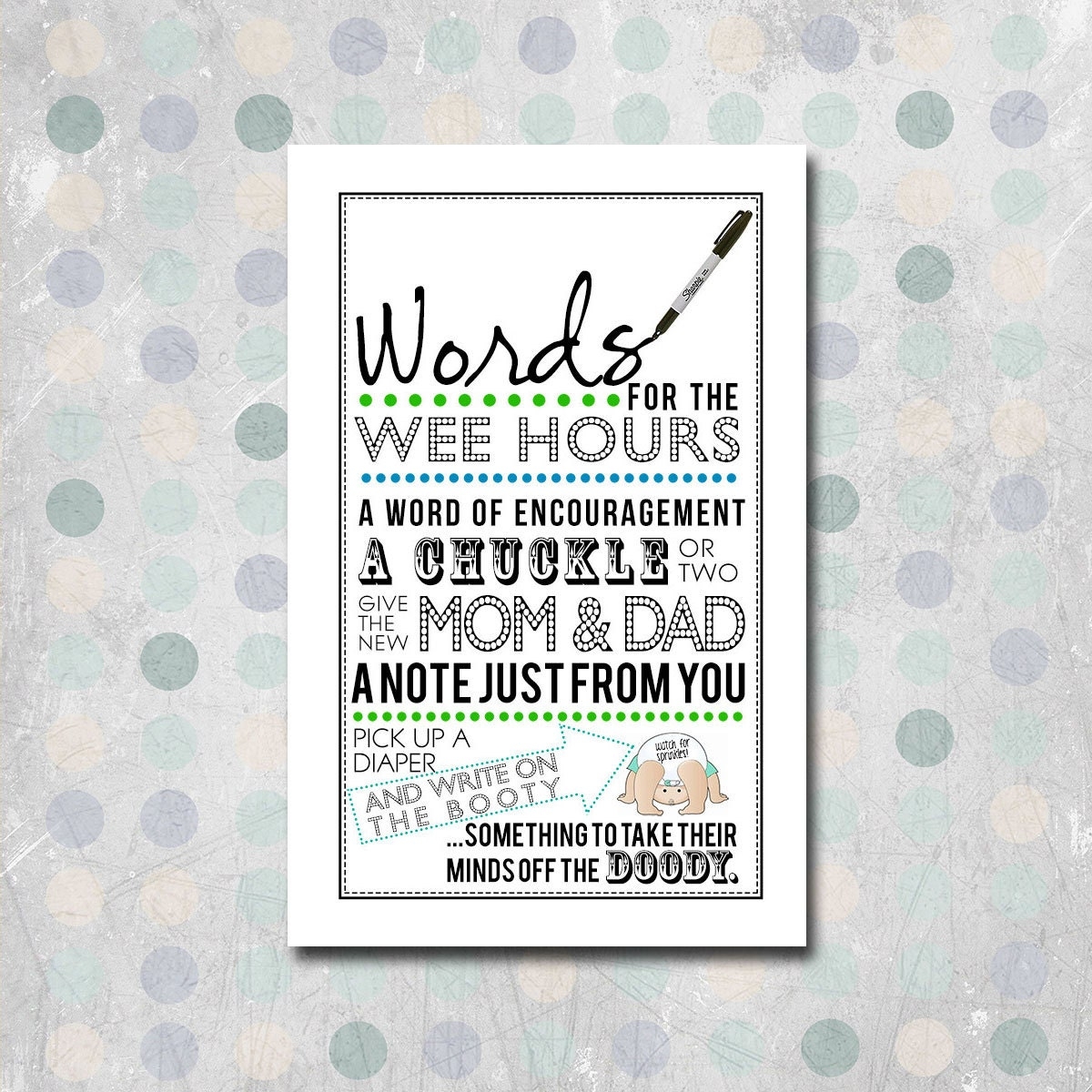 Blue Words For The Wee Hours Printable For By KrysteenaMarieDesign