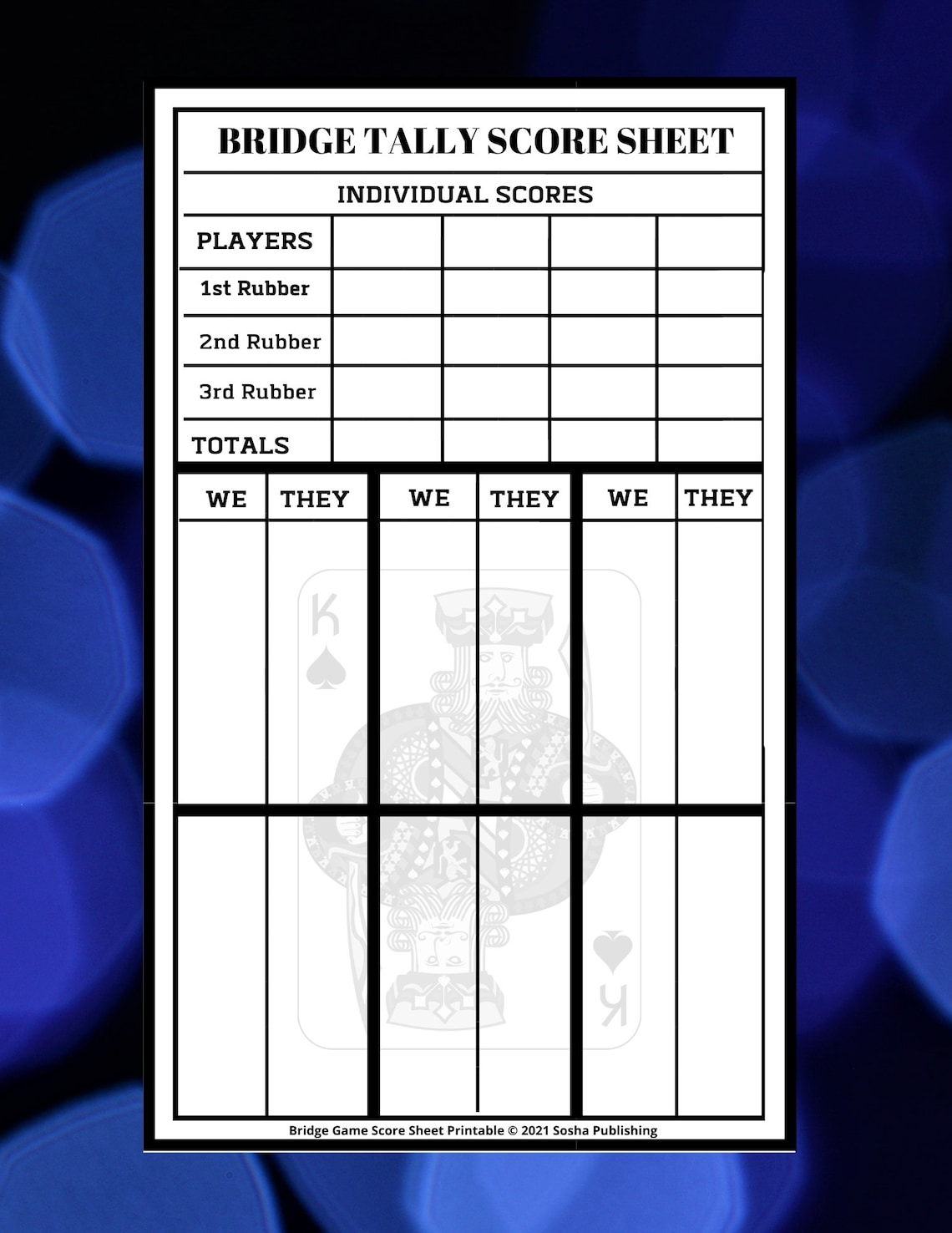 Free Printable Bridge Score Sheets