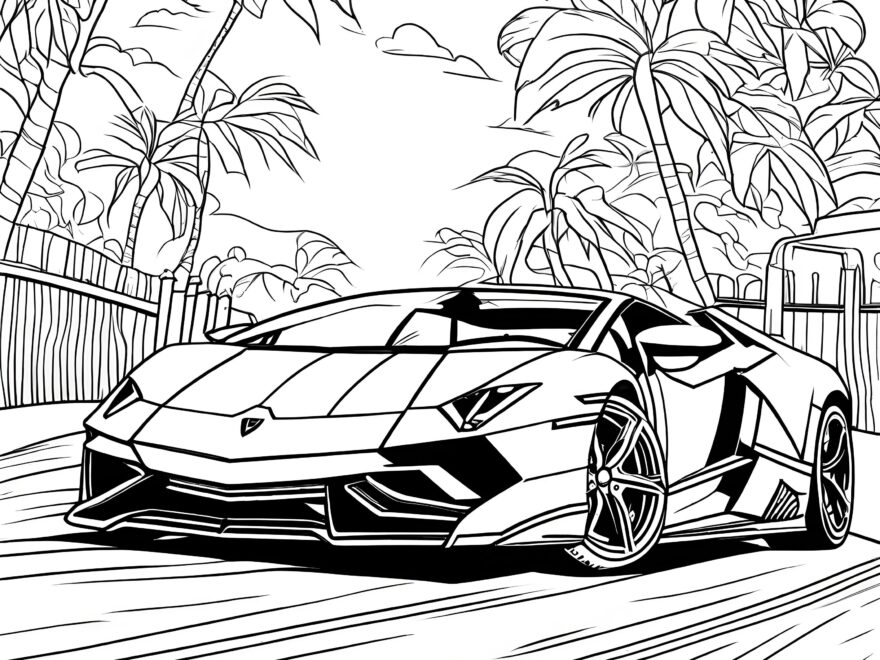 Car Coloring Pages Printable Lamborghini