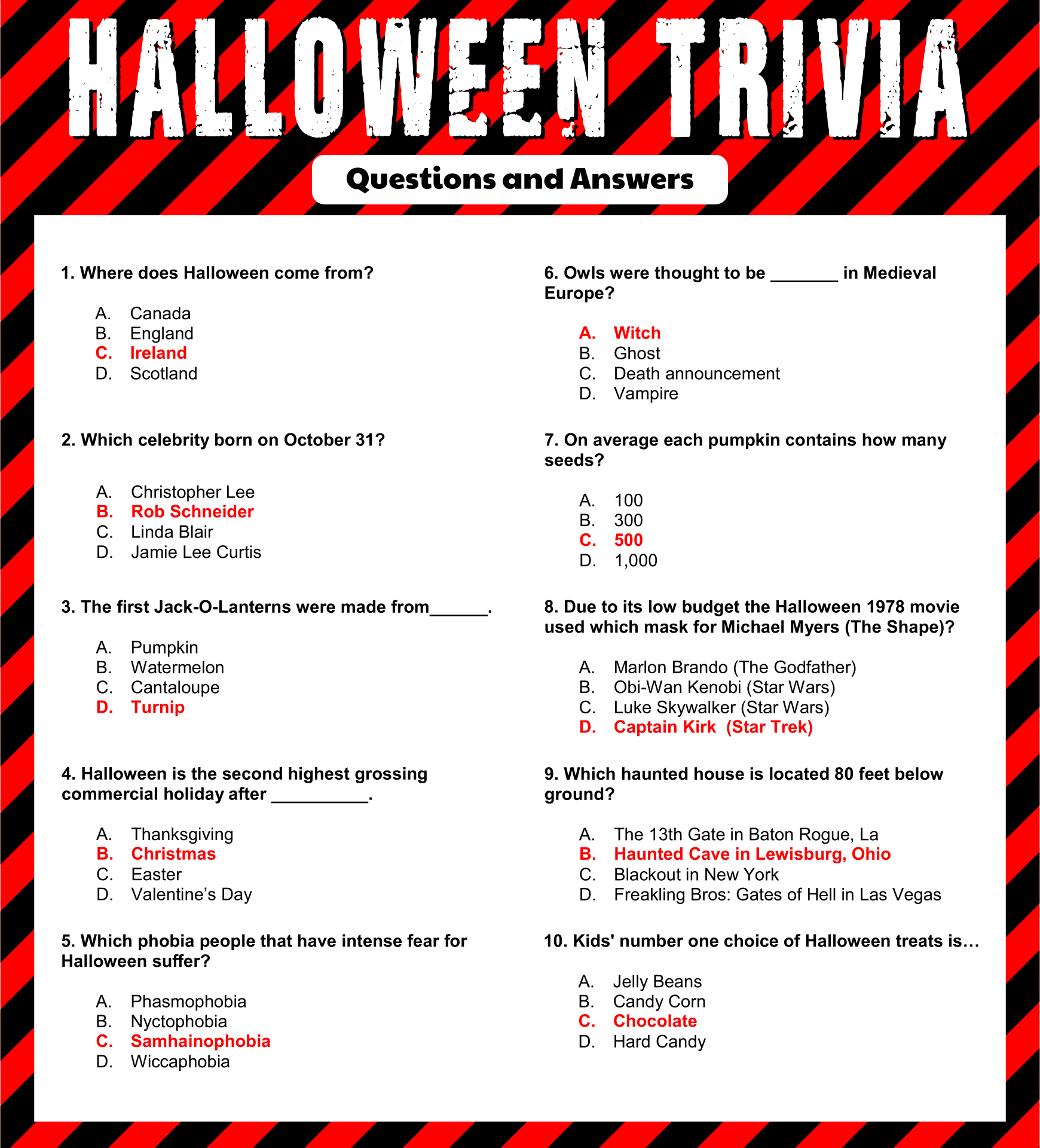 Cereal Trivia Questions And Answers Printable