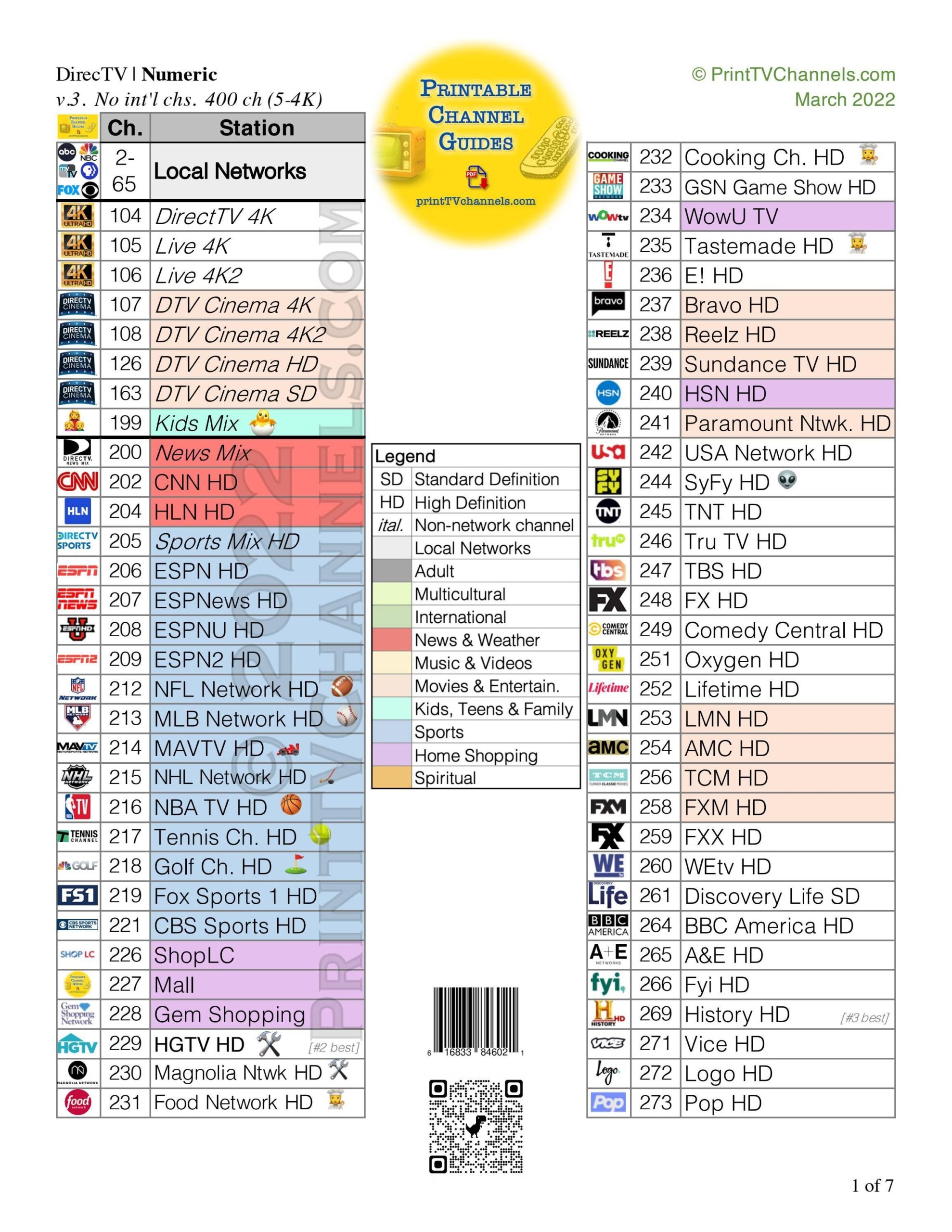 Channel Guide For Directv Printable