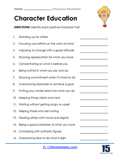 Character Education Worksheets 15 Worksheets Worksheets Library