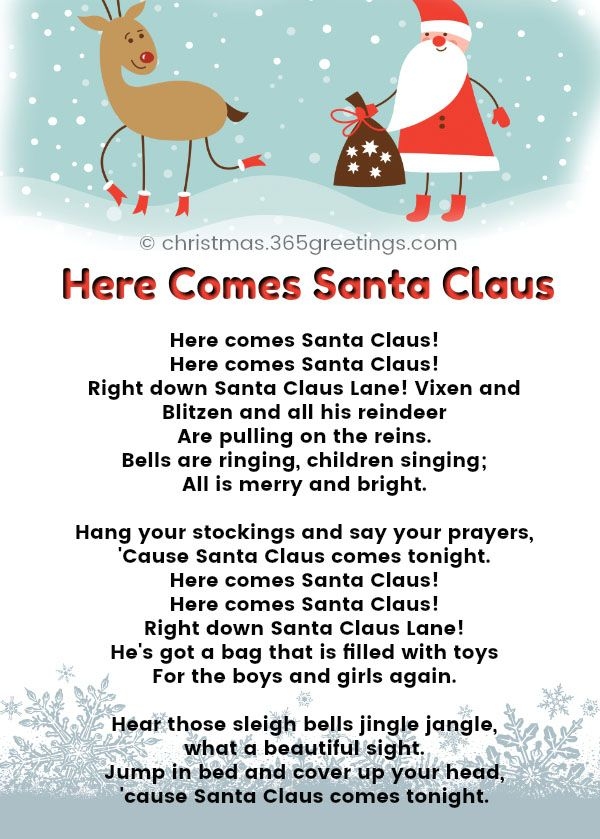 Children S Christmas Song Lyrics Printable Printable Free Templates