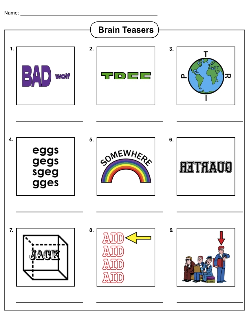 Printable Brain Teasers For Kids