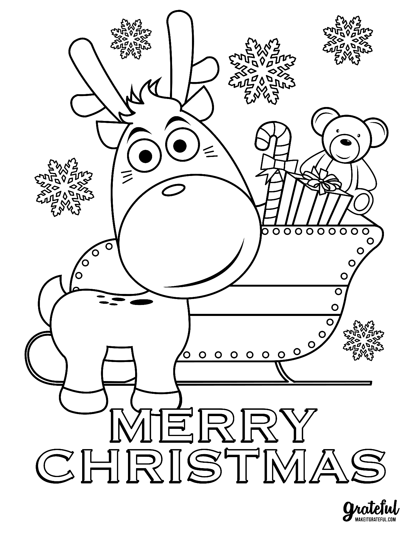 Christmas Card Coloring Printable Free