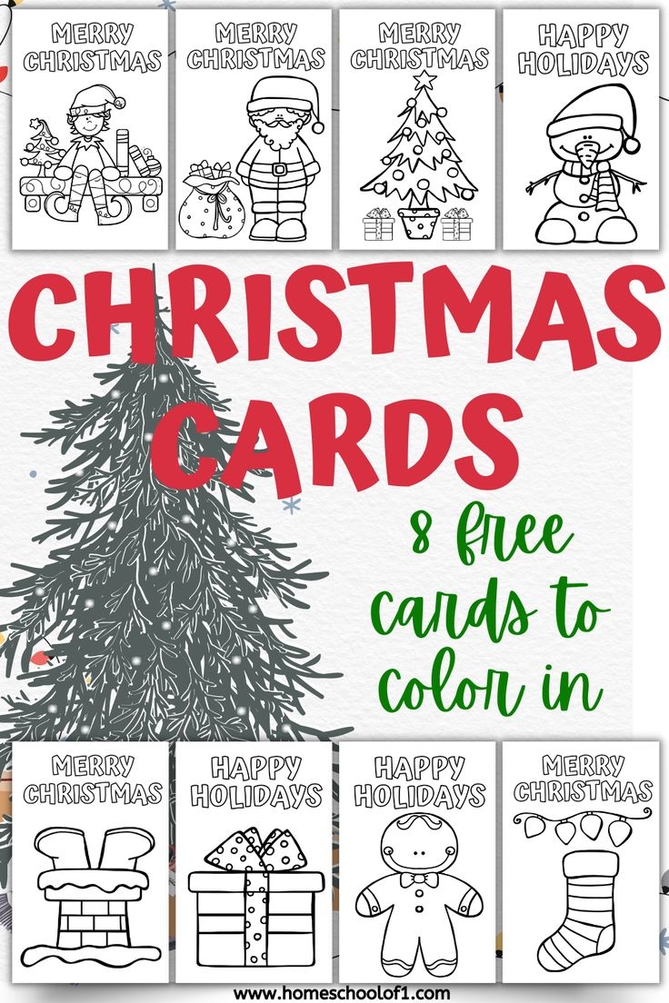 Christmas Cards And Free Coloring Pages To Color In