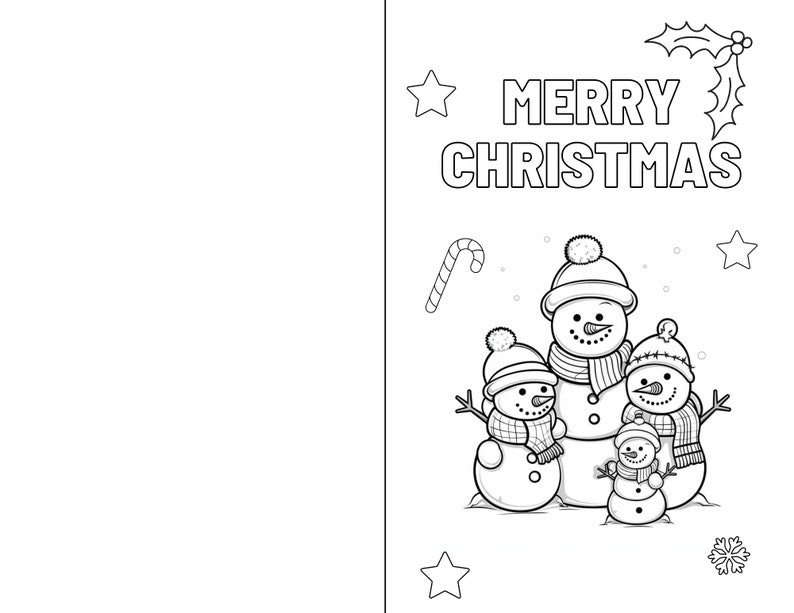 Christmas Cards To Color Printable Christmas Card To Color Color 