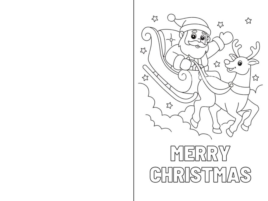 Christmas Cards To Color Printable Christmas Card To Color Color