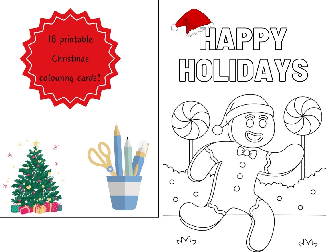 Color Your Own Christmas Cards Printable