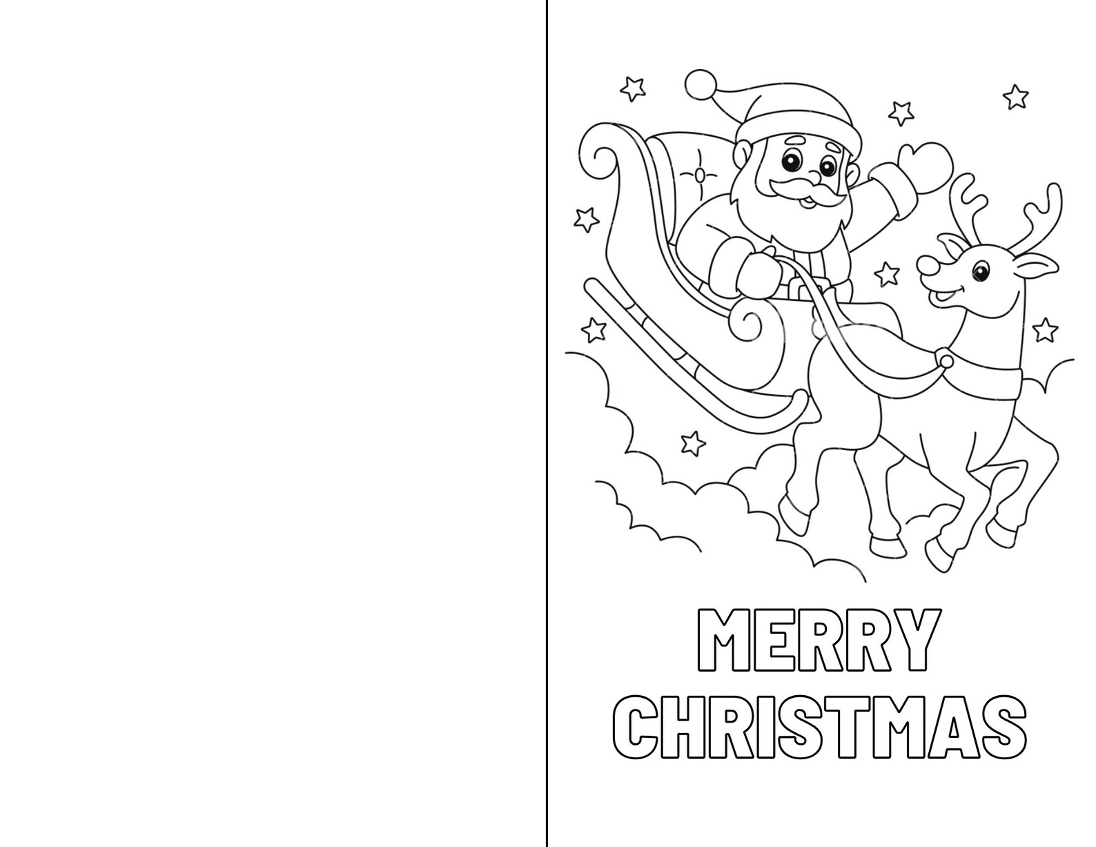 Christmas Cards To Color Printable Christmas Card To Color Color 