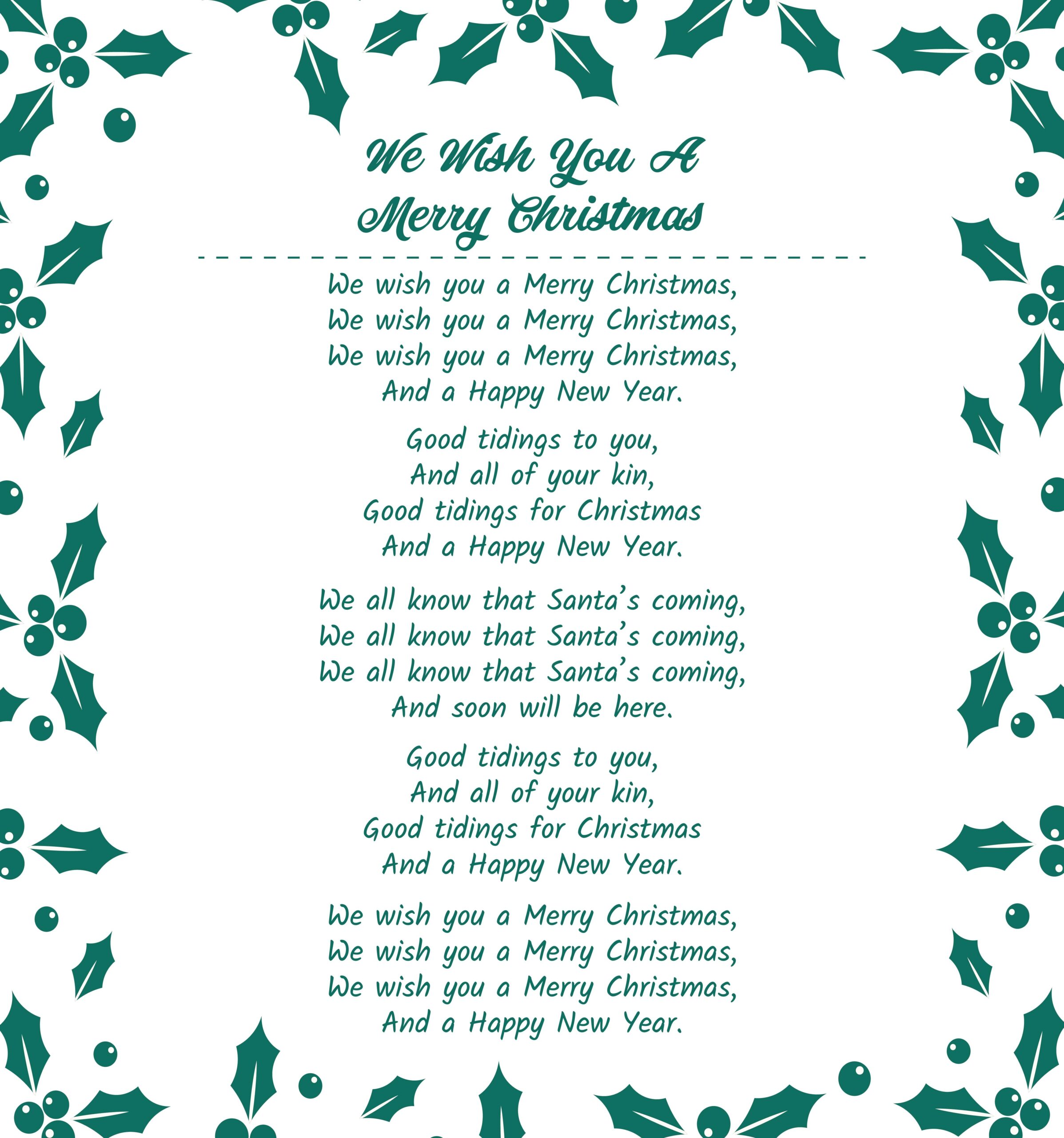 Christmas Carol Lyrics Printable Printable Word Searches