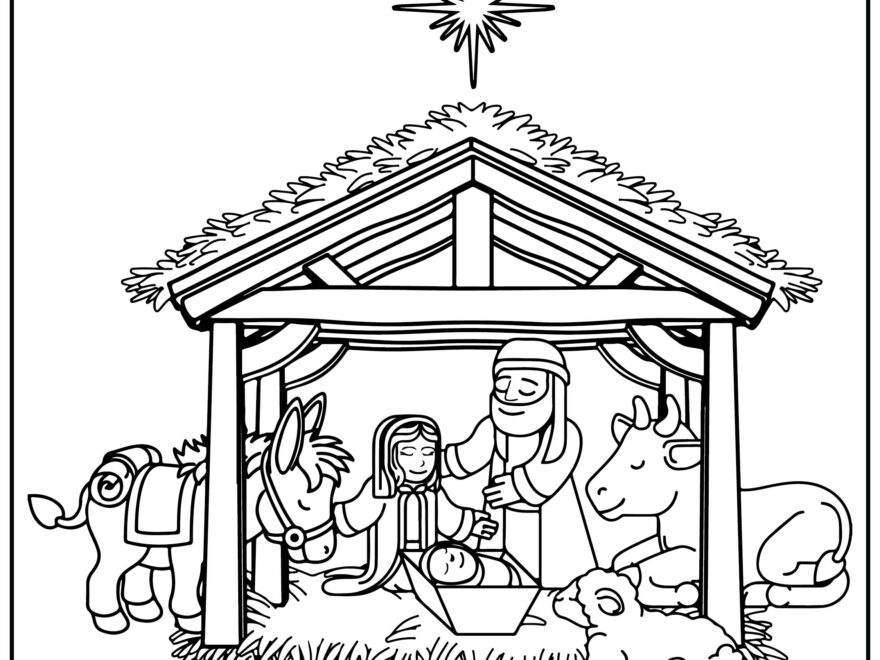 Christmas Nativity Scene Coloring Page 15 Free PDF Printables