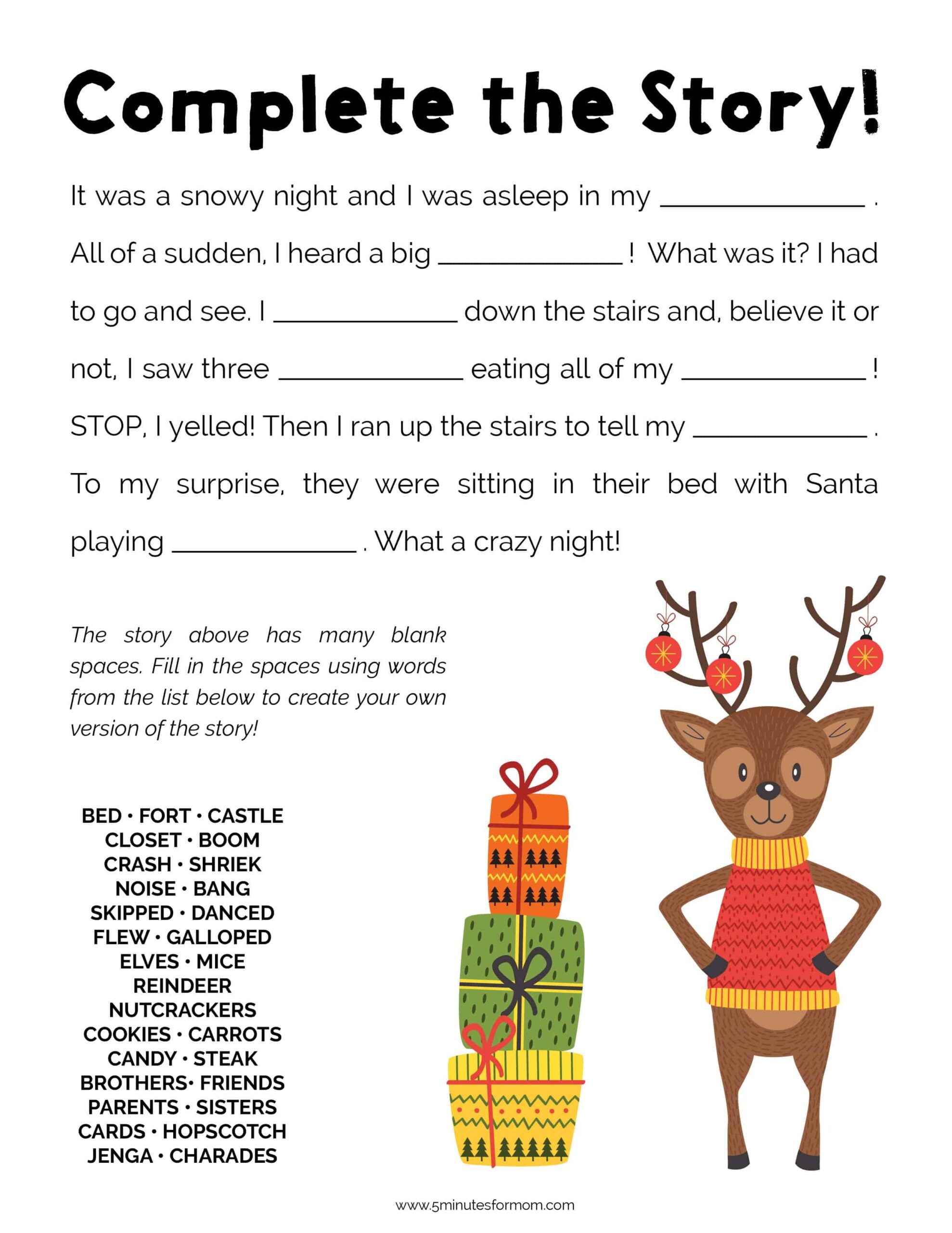 Free Printable Christmas Stories With Comprehension Questions