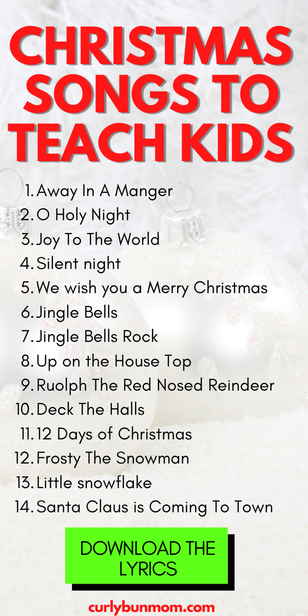 Christmas Songs With Lyrics For Kids FREE PRINTABLE Christmas Songs 