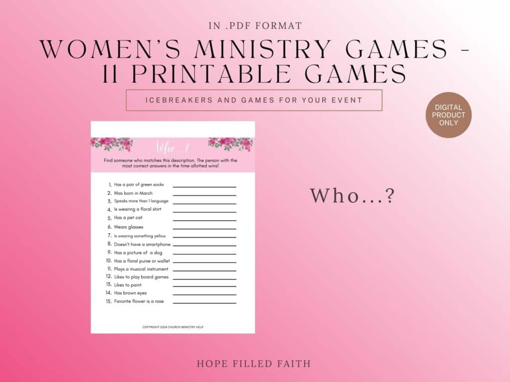 Church Printable Games For Women 39 s Ministry 26 Great Ideas