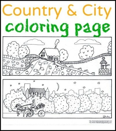 City And Country Coloring Page Coloring Pages City Vs Country 