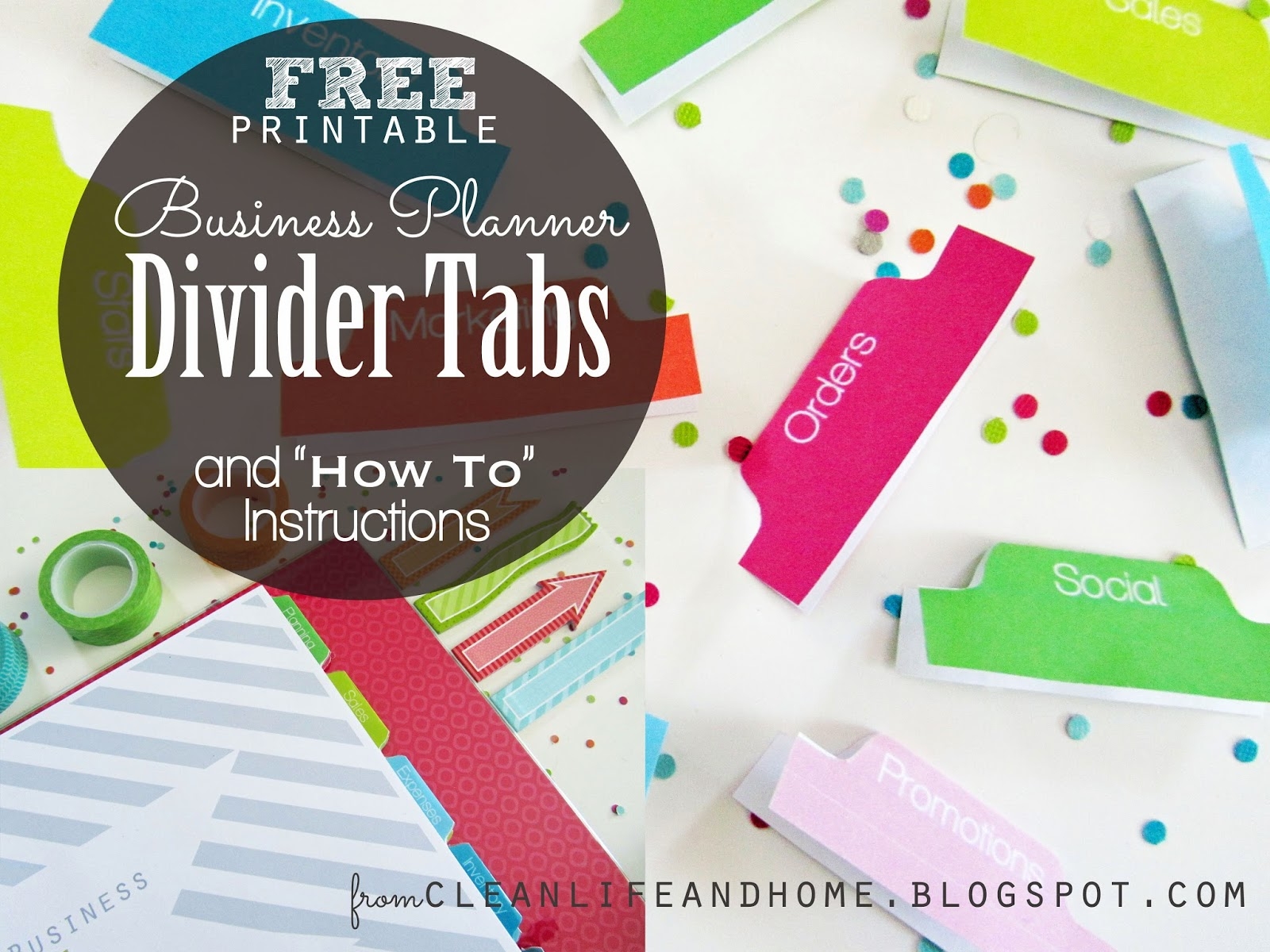 Clean Life And Home Free Printable Divider Tabs Pages For Your 