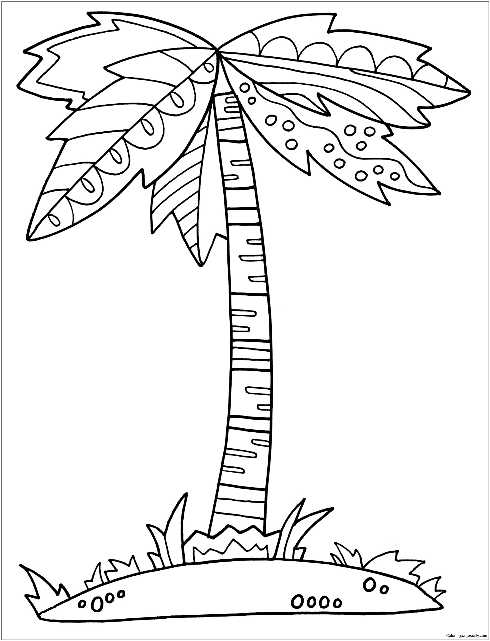 Collection Of Palm Tree Coloring Pages Free Printable