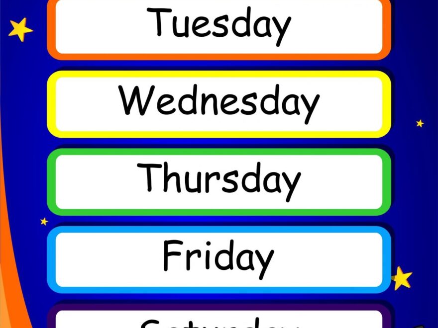 Colorful Days Of The Week Poster Free Printables