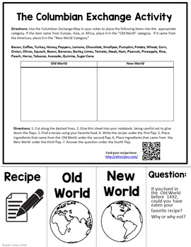 Columbian Exchange Worksheet By Leah Cleary Teachers Pay Teachers