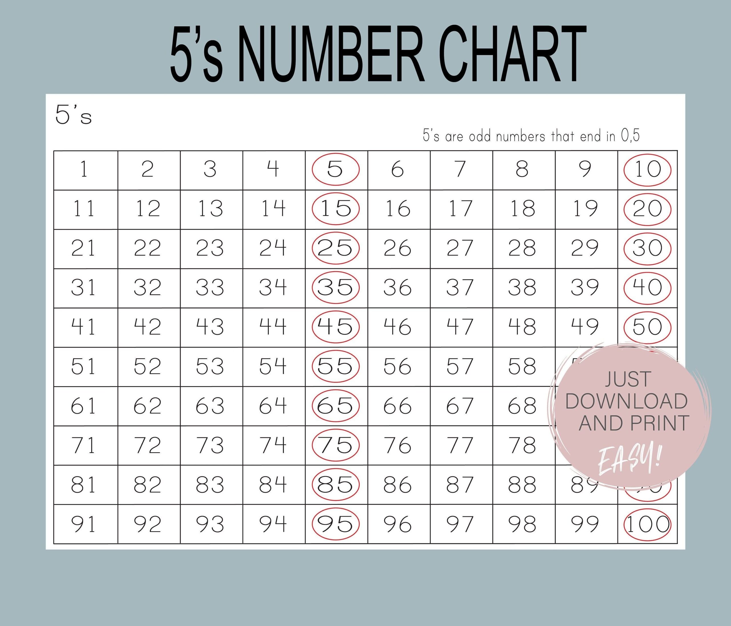 Counting By Five 39 s Learning To Count Learning Numbers Count By 5 39 s 