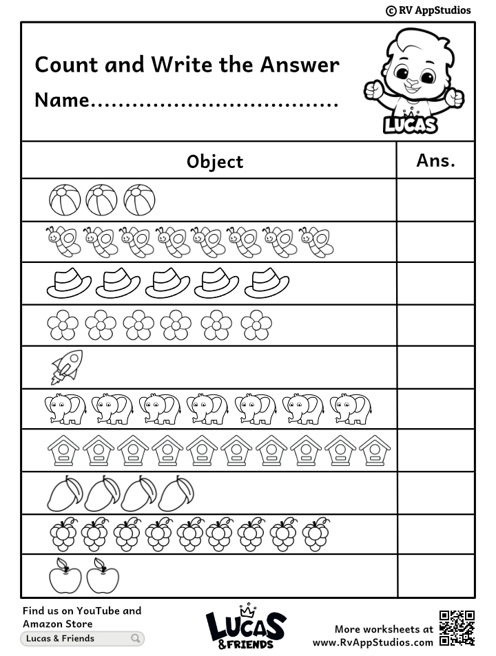 Counting Numbers Worksheets