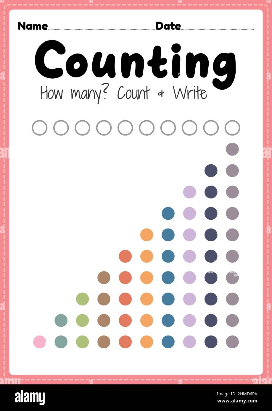 Counting Worksheet Math Printable Sheet For Preschool And Kindergarten 