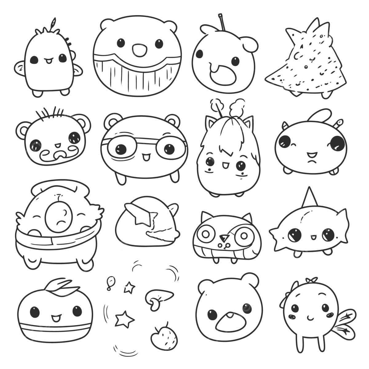 Cute Kawaii Animal Coloring Page Outline Sketch Drawi Vrogue co