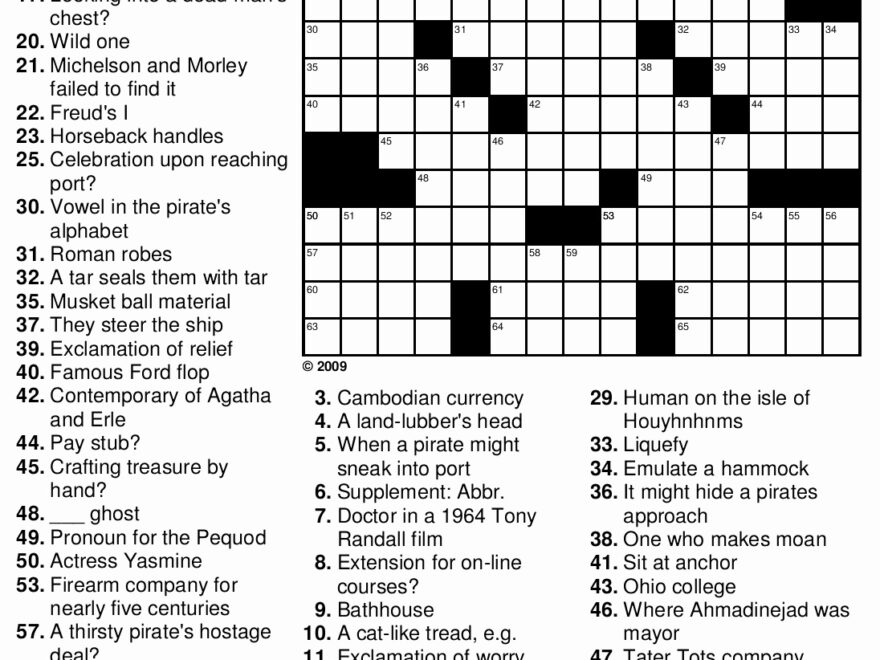 Daily Free Printable Crossword Puzzles