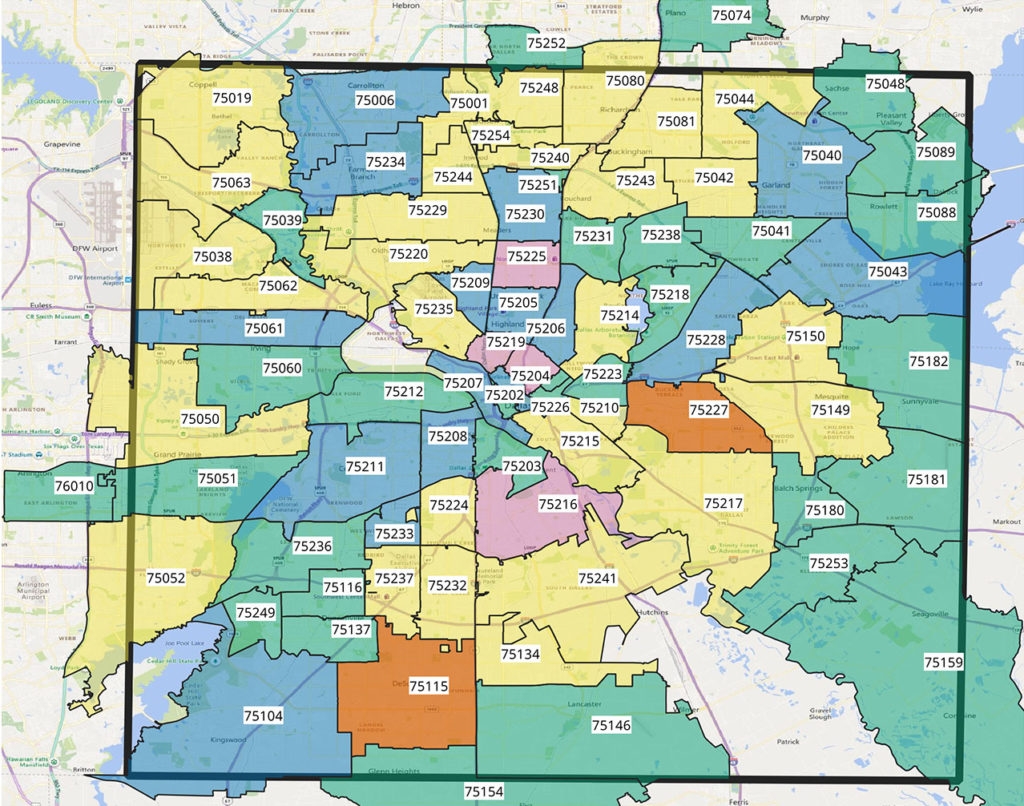 Dallas County Zip Code Map Map Of Zip Codes Printable Map Of The Images