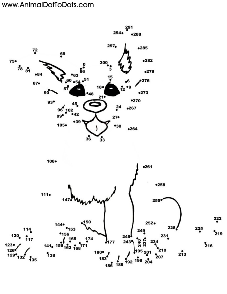 Difficult Free Printable Animal Dot to dot Worksheets
