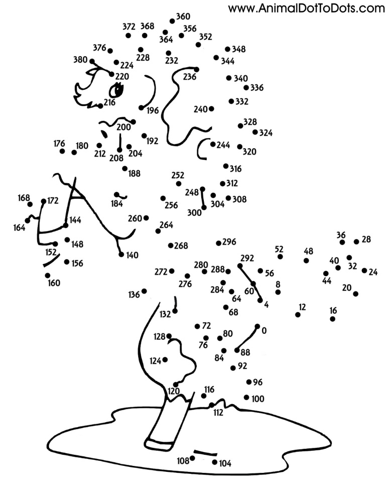 Difficult Free Printable Animal Dot to dot Worksheets