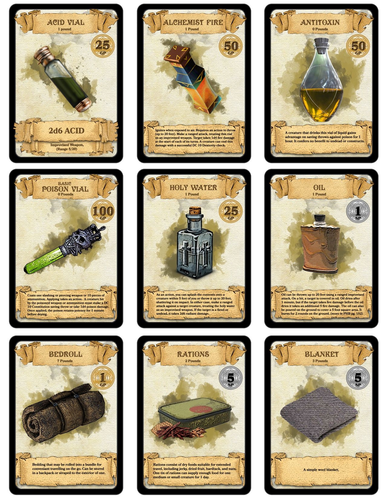 Dnd 5E Printable Item Cards Jan M Williams