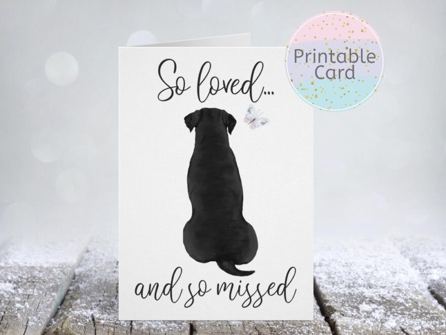 Dog Sympathy Card Printable Pet Condolence Card Pet Sympathy Pet