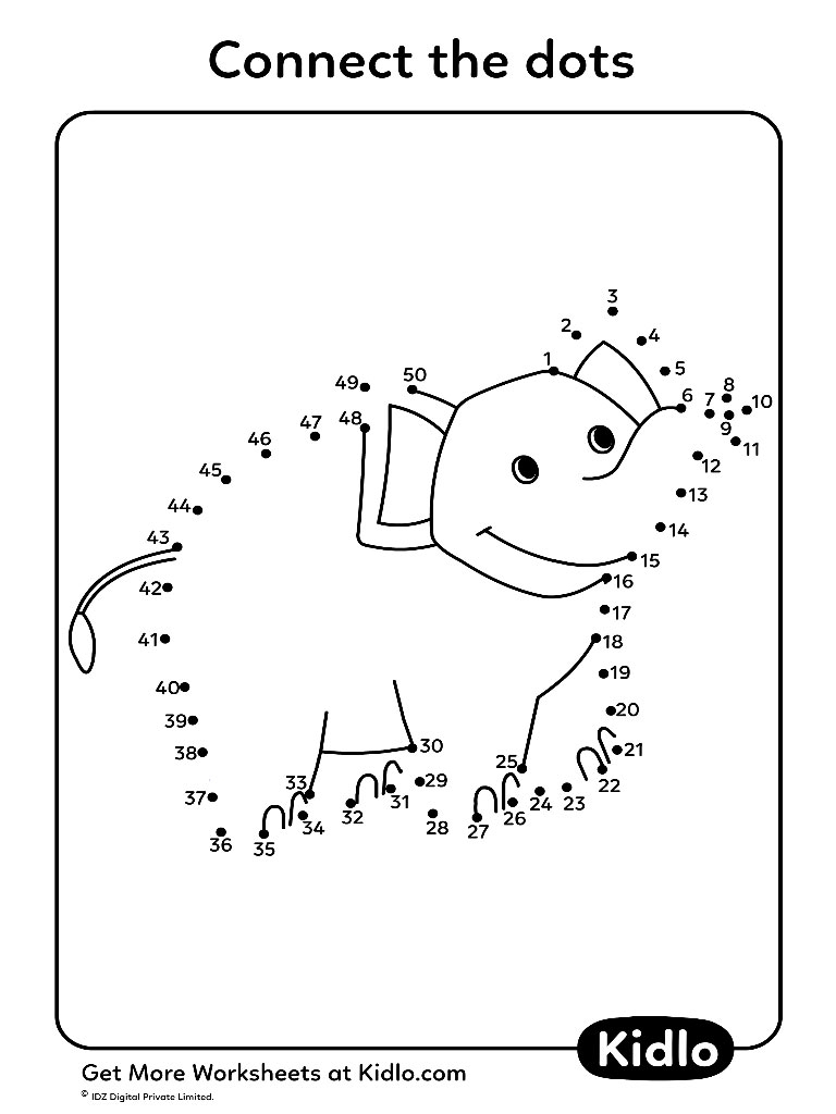 Dot To Dot Worksheets 1 50 Pdf