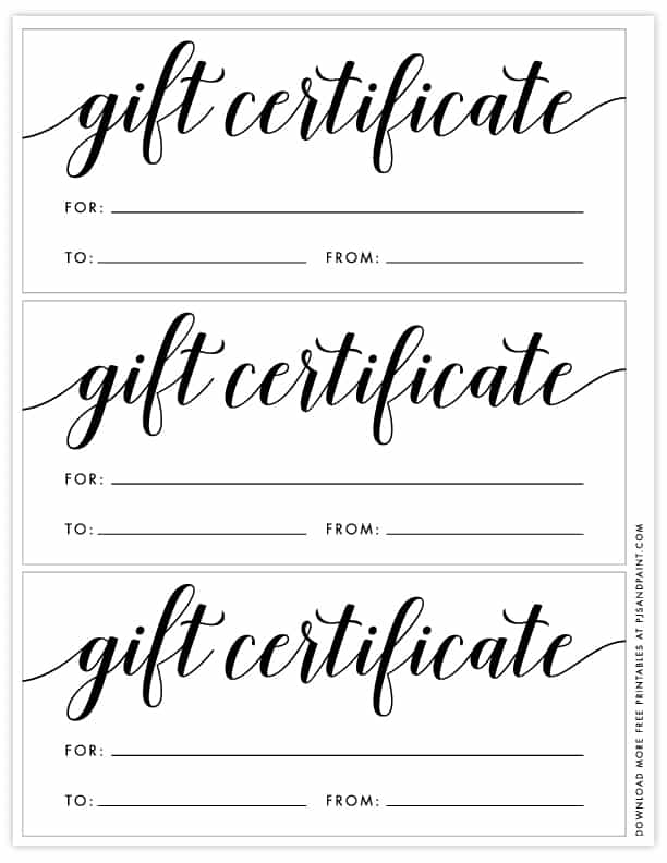 Free Printable Blank Gift Certificates