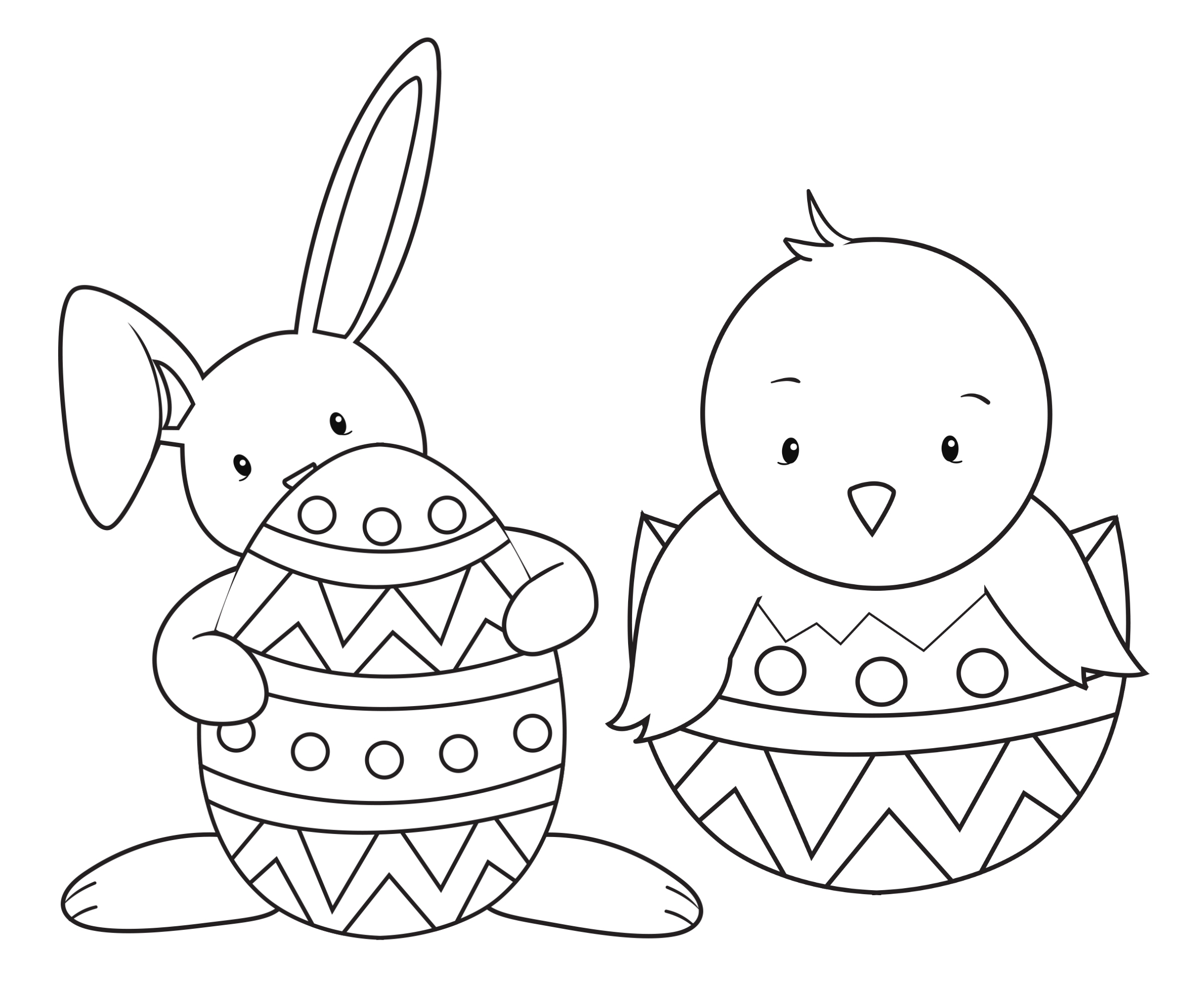 Easy Easter Bunny Coloring Pages At GetColorings Free Printable 