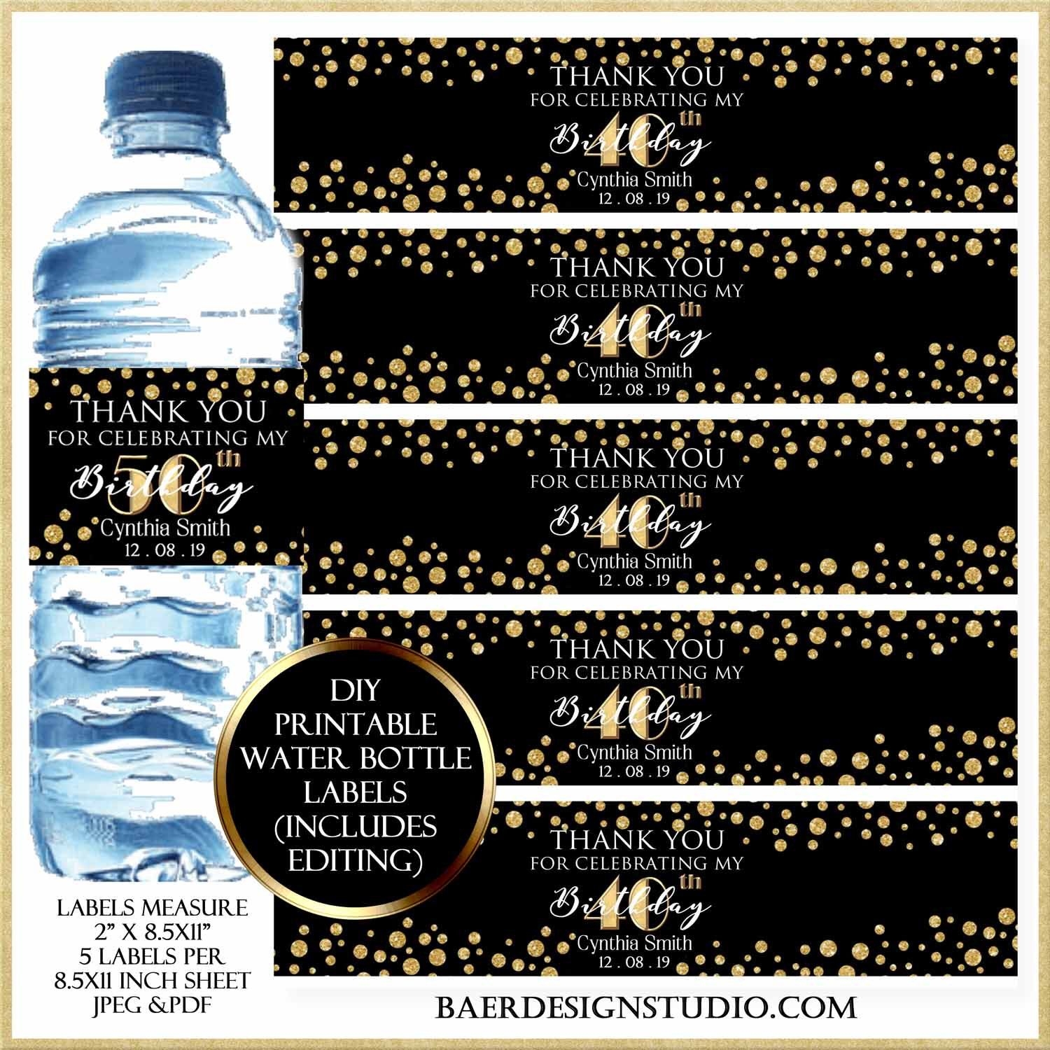 Free Printable Water Bottle Label Template
