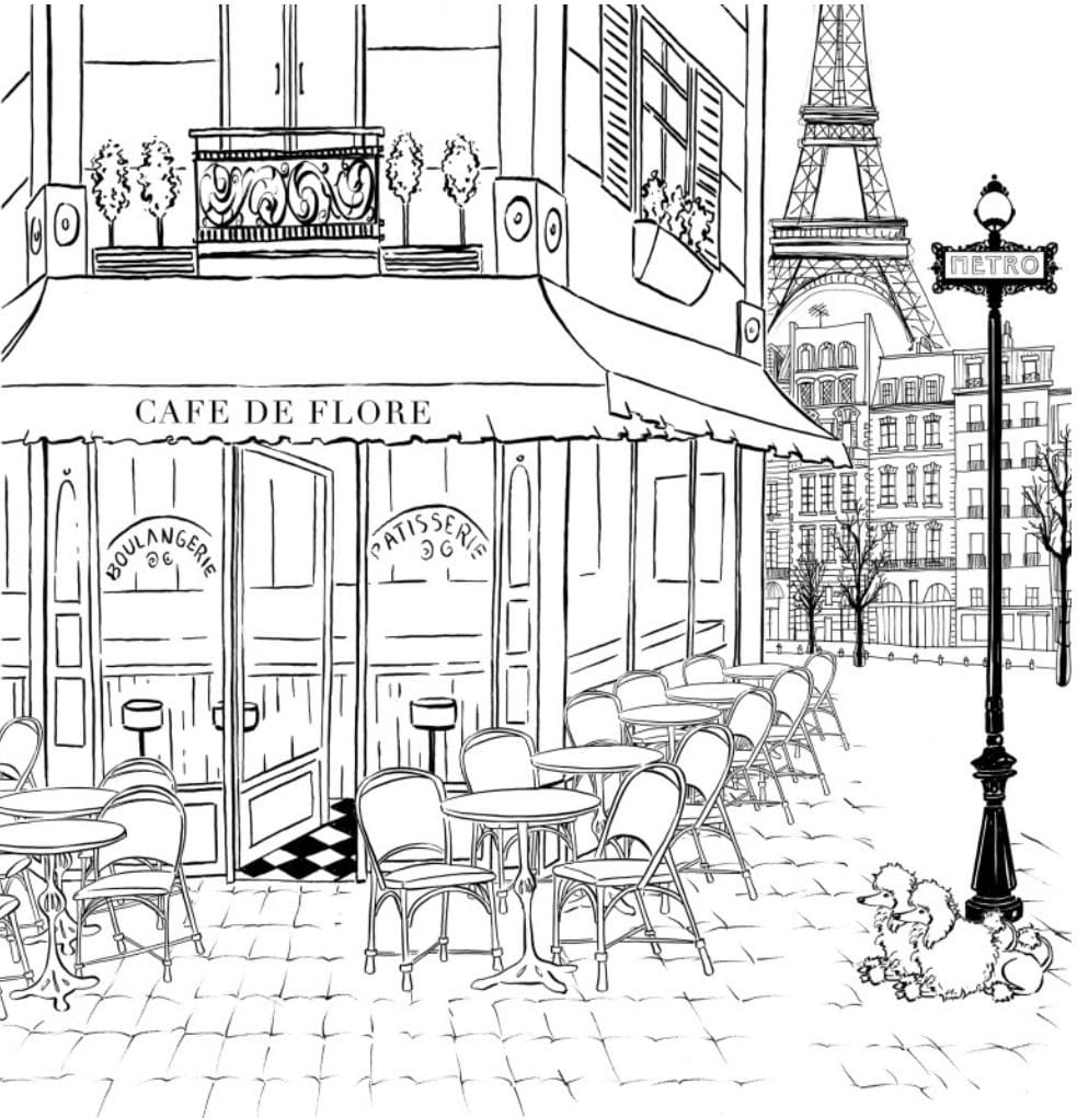 Eiffel Tower Paris Printable Coloring Pages