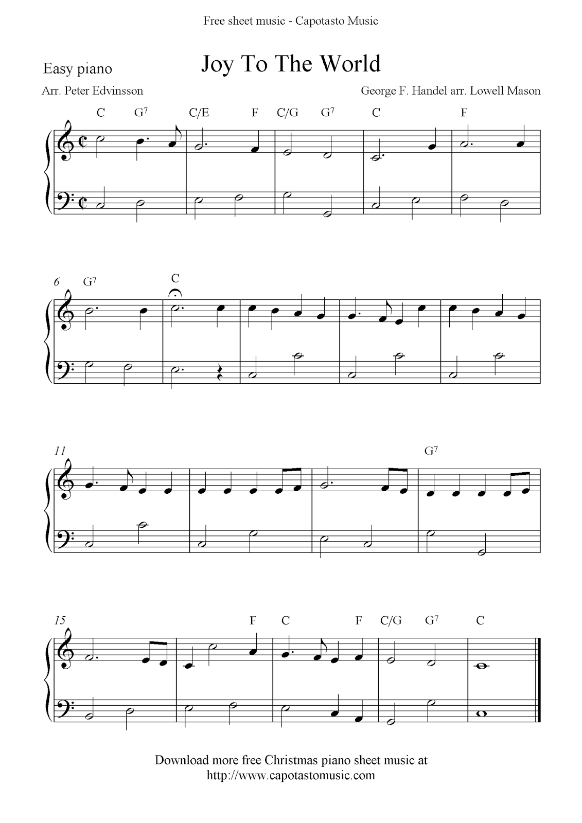 Free Printable Easy Piano Christmas Music