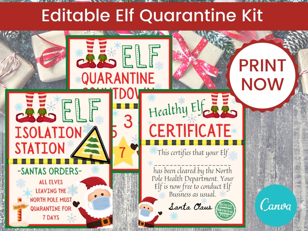 Elf Quarantine Letter Free Printable